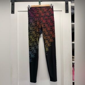 Peloton Leggings with Multicolor Geometric Design